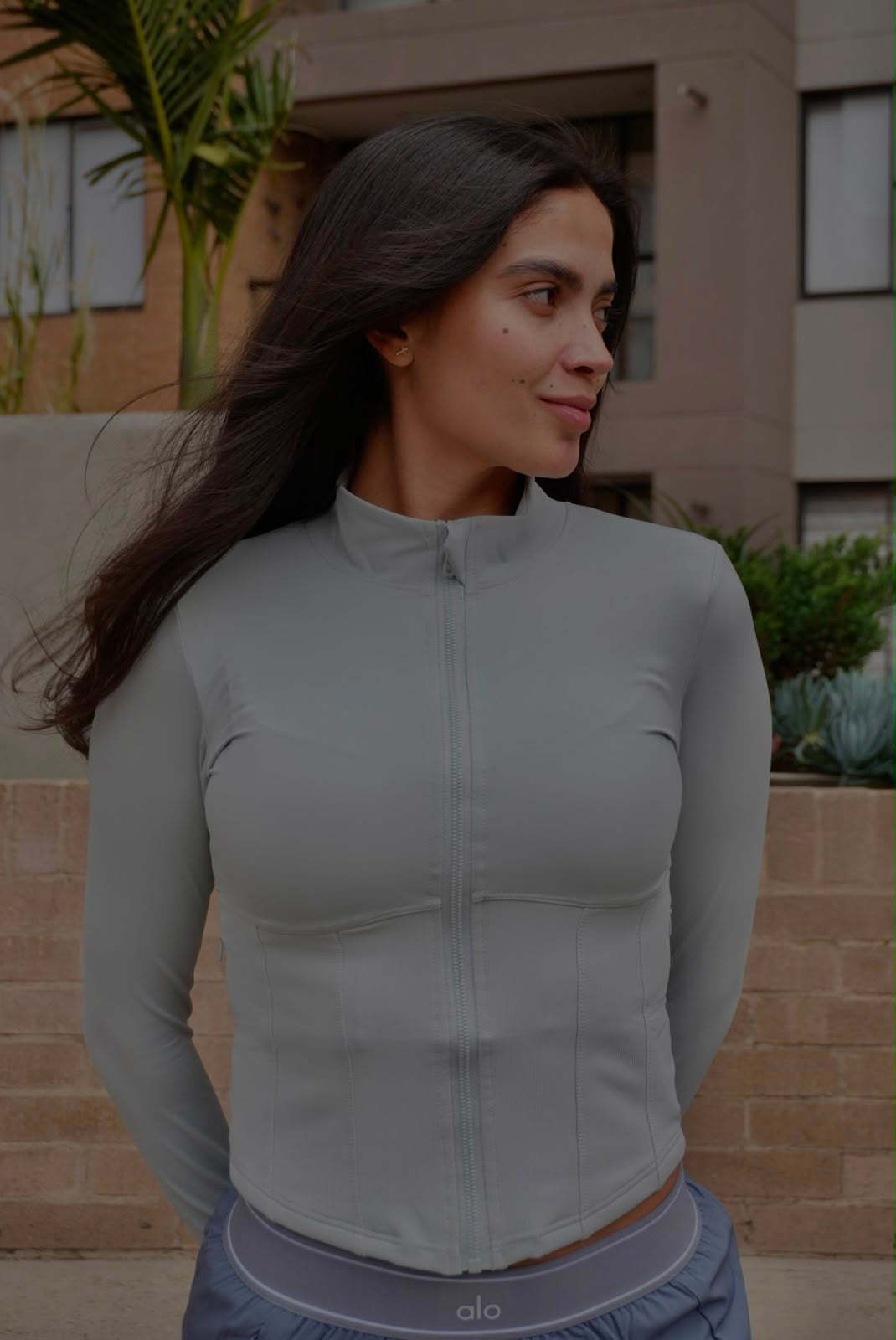 CHAQUETA TIPO CORSÉ AIRBUSH GRIS LUNAR