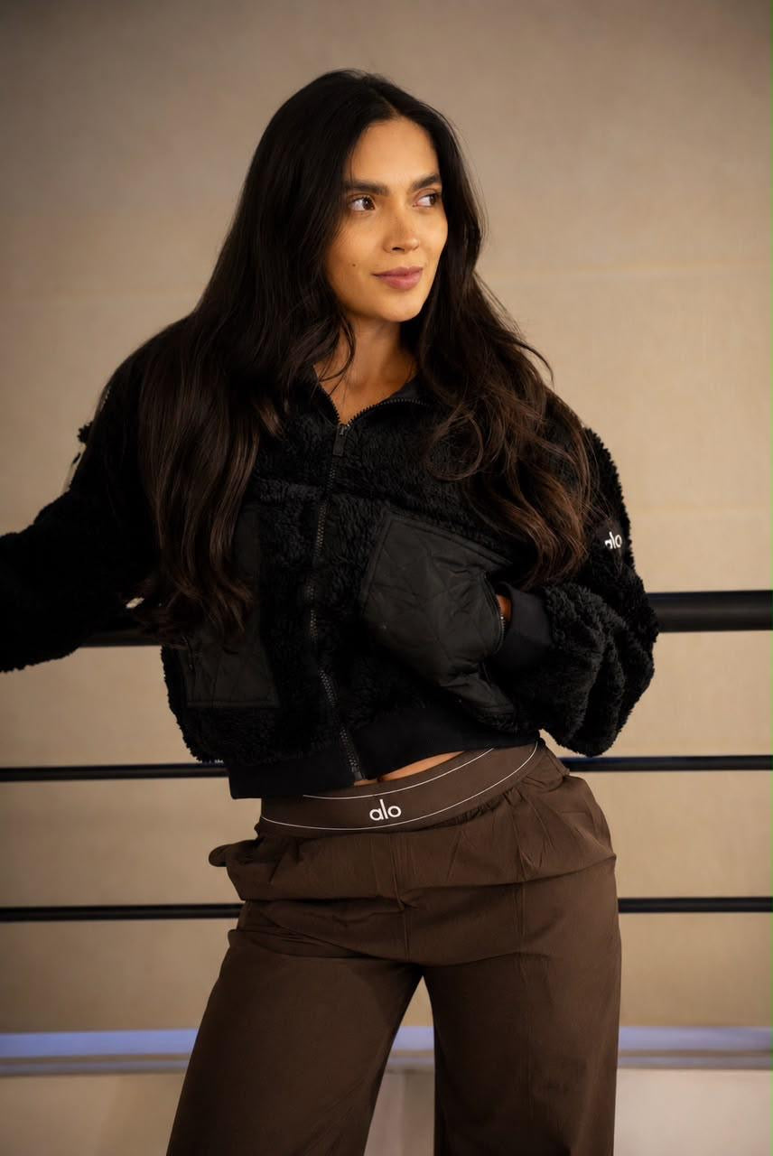 CHAQUETA BOMBER EDGE BORREGUITO NEGRO